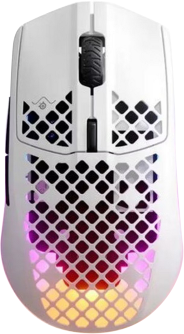 62608 - Компьютерная мышь, Steelseries, Aerox 3 Wireless (2022) Snow, 62608, Игровая, Оптическая, 18000 CPI, 6 кнопок, Подсветка RGB, Беcпроводная, 2.4 ГГц / Bluetooth 5,0, Белая