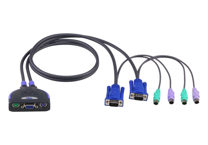 ATEN CS62S 2 PORT KVM  SWITCH  FOR  PS2 W/0.9m