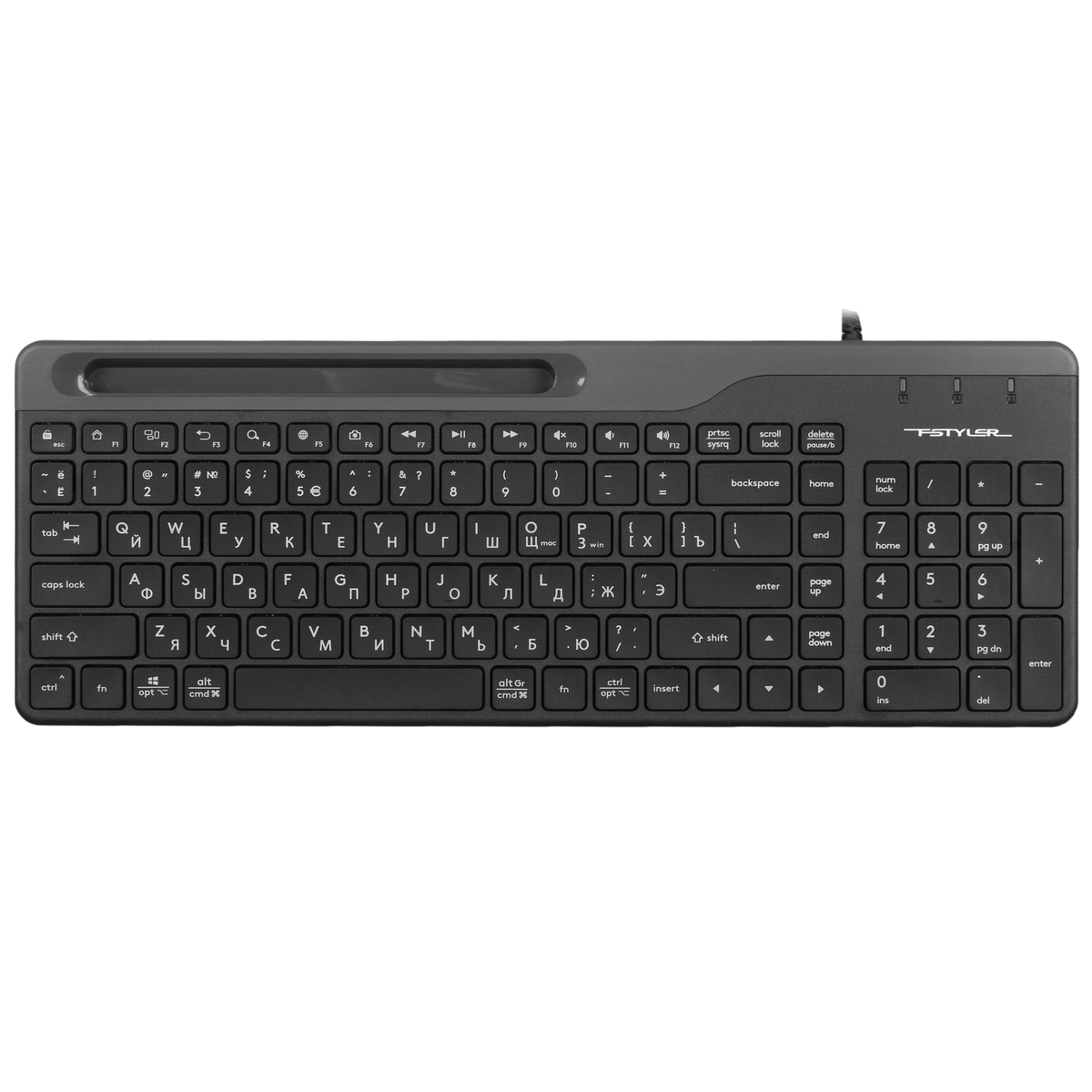 Клавиатура A4Tech Fstyler FK25 черный/серый USB slim