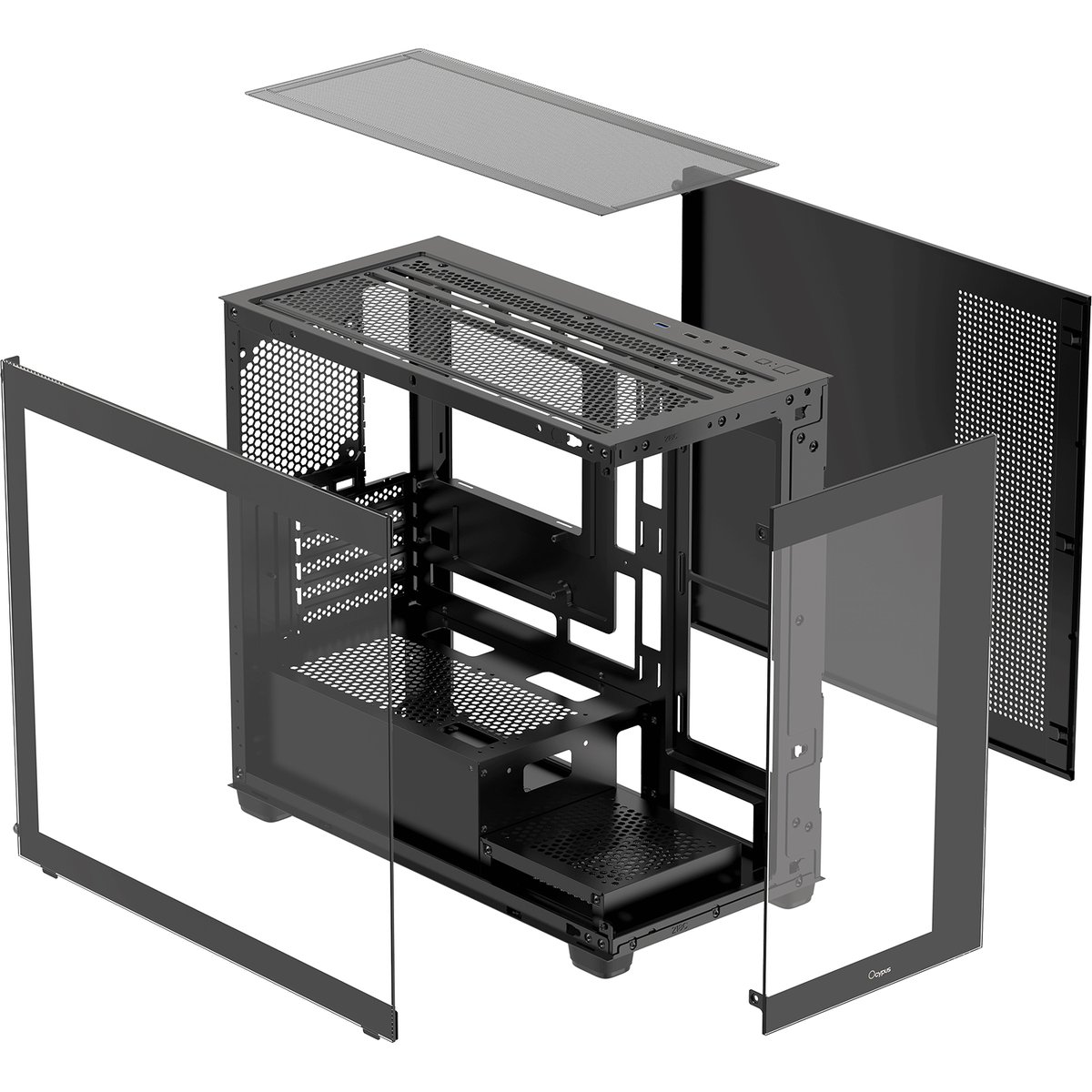 Корпус ПК без блока питания/ Case Ocypus Gamma C52 BK, Mini-Tower, TG, no fans, 1xUSB-A 3.0 + 2xUSB 2.0, mATX, mITX Black