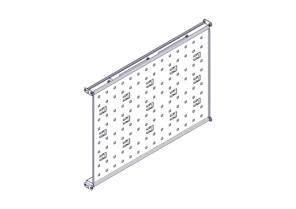 Fixed shelf Systeme Electric, Uniprom series, 1U, 650mm, 120kg
