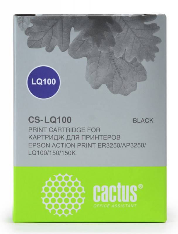 Картридж матричный Cactus CS-LQ100 черный (8 мм, 1.6 м, 2 000 000 знаков) для Epson LQ-100/ActionPrinter(AP)-3250