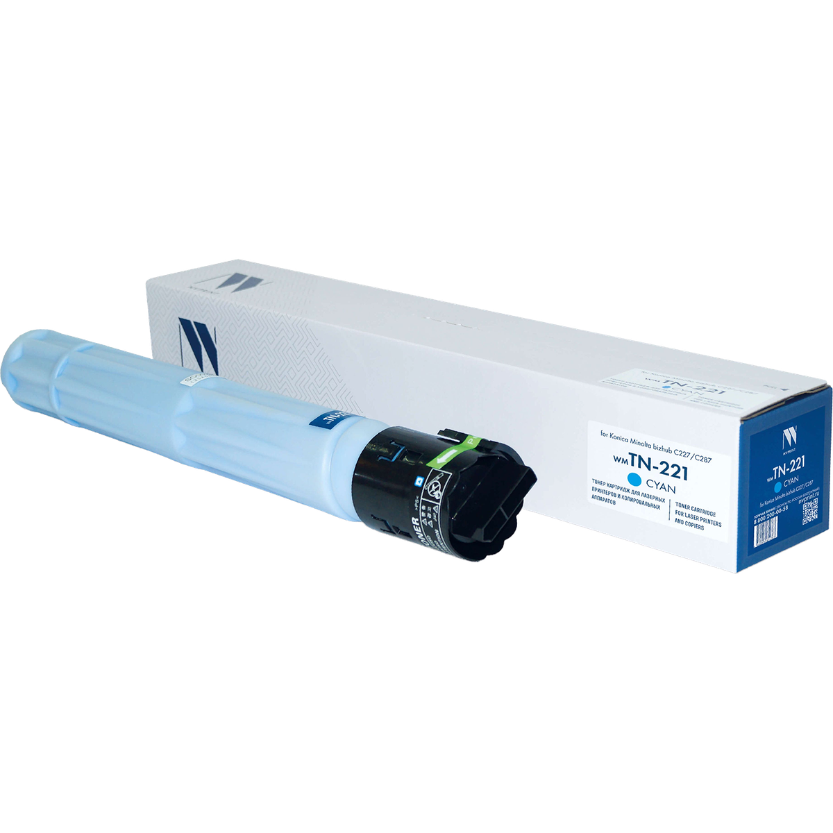 Картридж лазерный NVPrint совместимый NV-TN-221 Голубой для Konica Minolta bizhub C227/C287 (21000k)