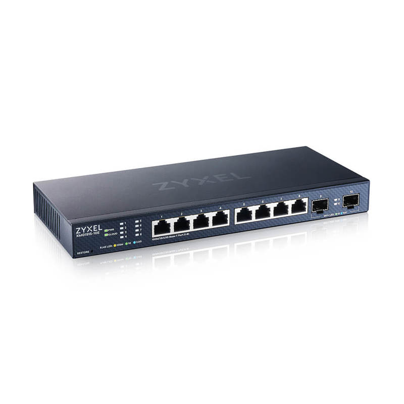 Коммутатор/ Multigigabit Smart L3 Lite switch Zyxel NebulaFlex XMG1915-10E, 8xRJ-45: 1/2.5G, 2xSFP+, silent (no fan)