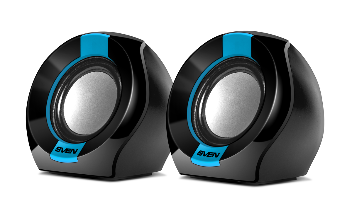 SVEN 150, чёрный-синий, USB, акустическая система 2.0, мощность 2x2,5 Вт(RMS)