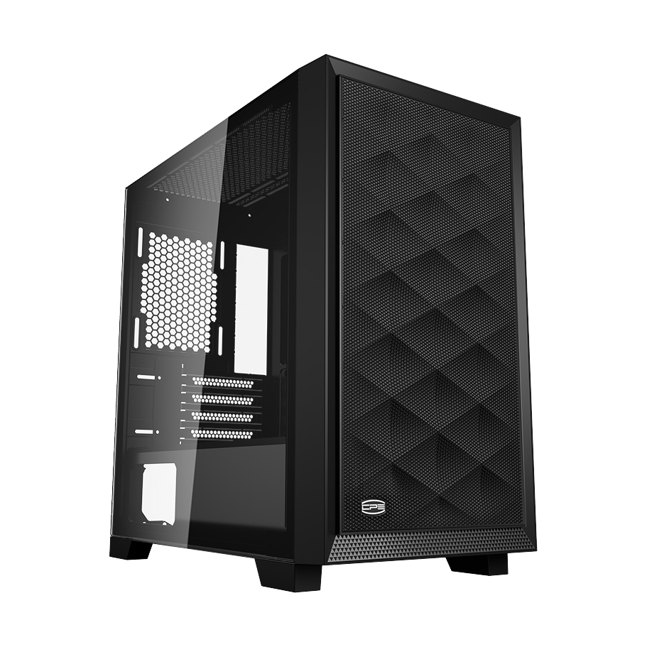 Компьютерный корпус без блока питания PCCooler C3D310 BK, Mesh Mid Tower, Black, TG, 0.6 SPCC, no fans mATX, mITX 165/350/200мм 3x2.5", 2x3.5", 4xPCI 2xUSB-A 3.0 406x220x410mm