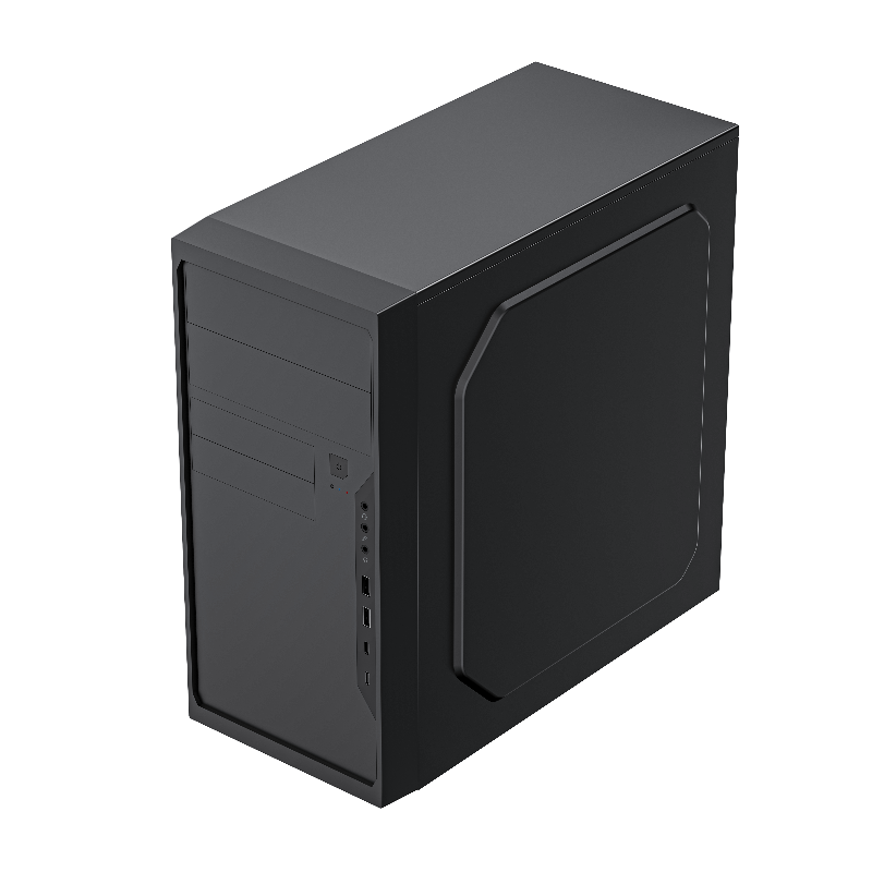 Корпус с блоком питания 500Вт./ Case Foxline FL-733R, mATX, 2x5.25EXT, 2x3.5EXT, 5x3.5INT, 2xUSB2.0, 2xUSB-C (19pin), HDA, w/o FAN, w/500W ATX PSU, w/1.2m EU pwr cord