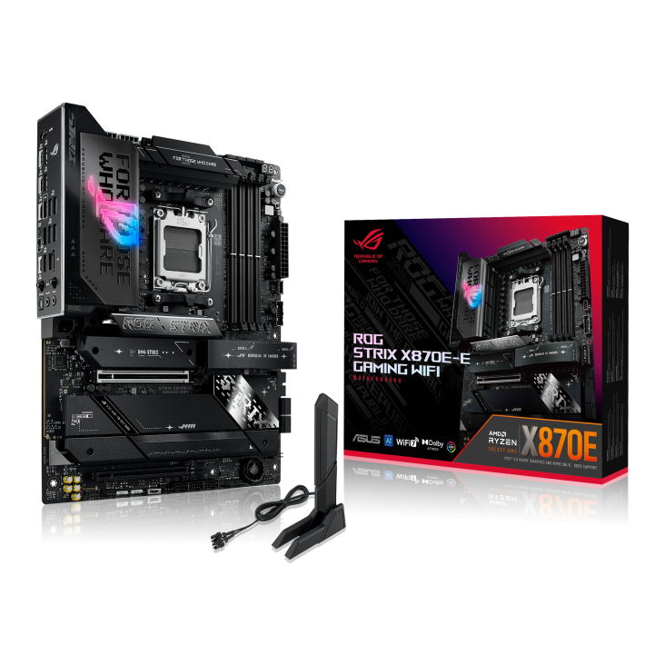 Материнская плата ASUS ROG STRIX X870E-E GAMING WIFI AM5 ATX 4xDDR5 2xPCIEx16 5xM.2 2xUSB-C HDMI 5GLAN Wi-Fi 7