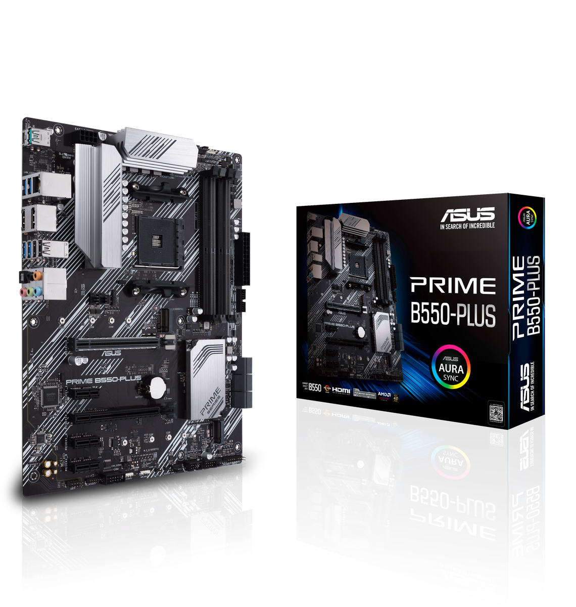 Материнская плата ASUS PRIME B550-PLUS, AM4, AMD B550, 4xDDR4, 6xSATA, 2xM.2, 1xPCIe 3.0 x16, 1xPCIe 4.0 x16, 3xPCIe x1, 1xDP, 1xHDMI, 1x 1Gb LAN, 1xUSB 3.2 Gen 2, 4xUSB 3.2 Gen 1, 2xUSB 2.0, 5x3.5 мм, 7.1, ATX