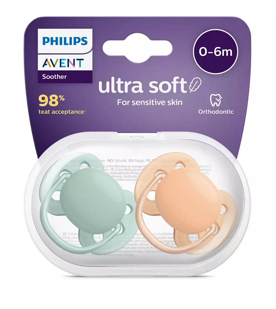 Пустышка Philips SCF091/03, ultra soft, 0-6 мес., 2 шт.