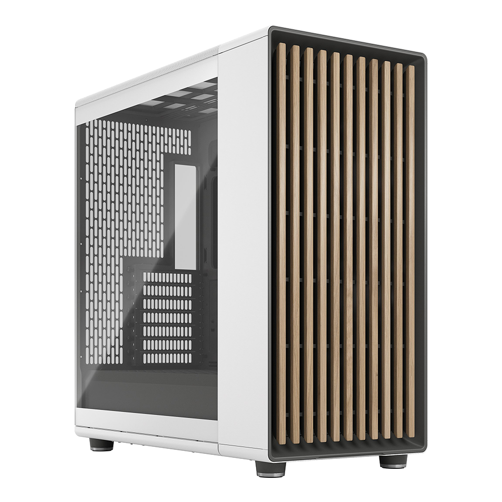 Компьютерный корпус без блока питания Fractal Design North XL TG Dark Tint, Full-Tower, 3x140мм, 2xUSB-A 3.2 + 1xUSB 3.2 Type-C E-ATX, ATX, mATX, mITX Wood panel, Chalk белый