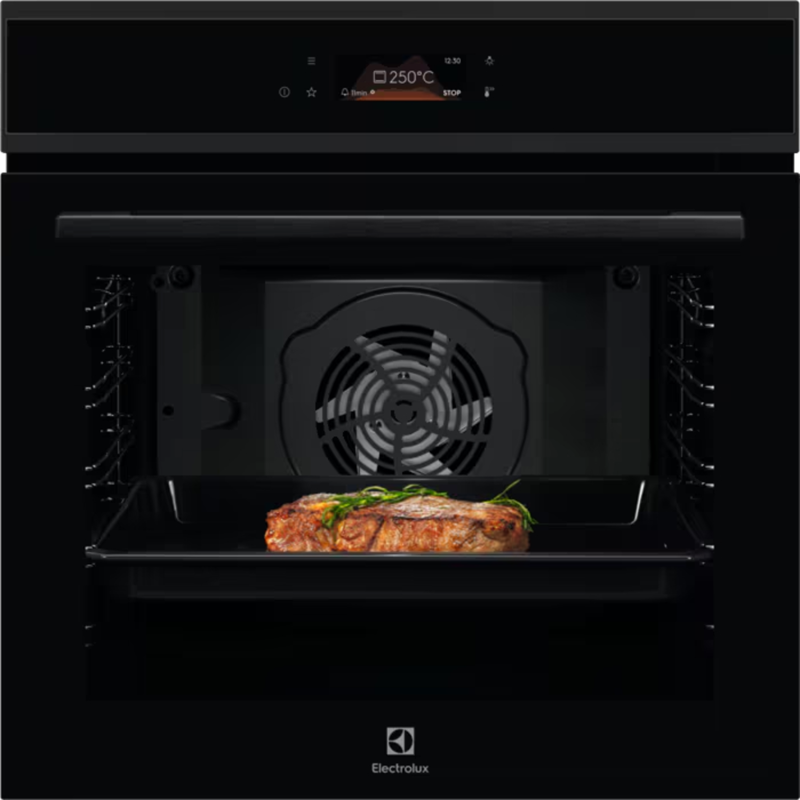 Встраиваемый духовой шкаф ELECTROLUX/ электрический с конвекцией, объем 72 л, 99 автоматических программ,очистка гидролизная, 3 стекла в дверце, направляющие проволочные + телескопические (1 уровень)