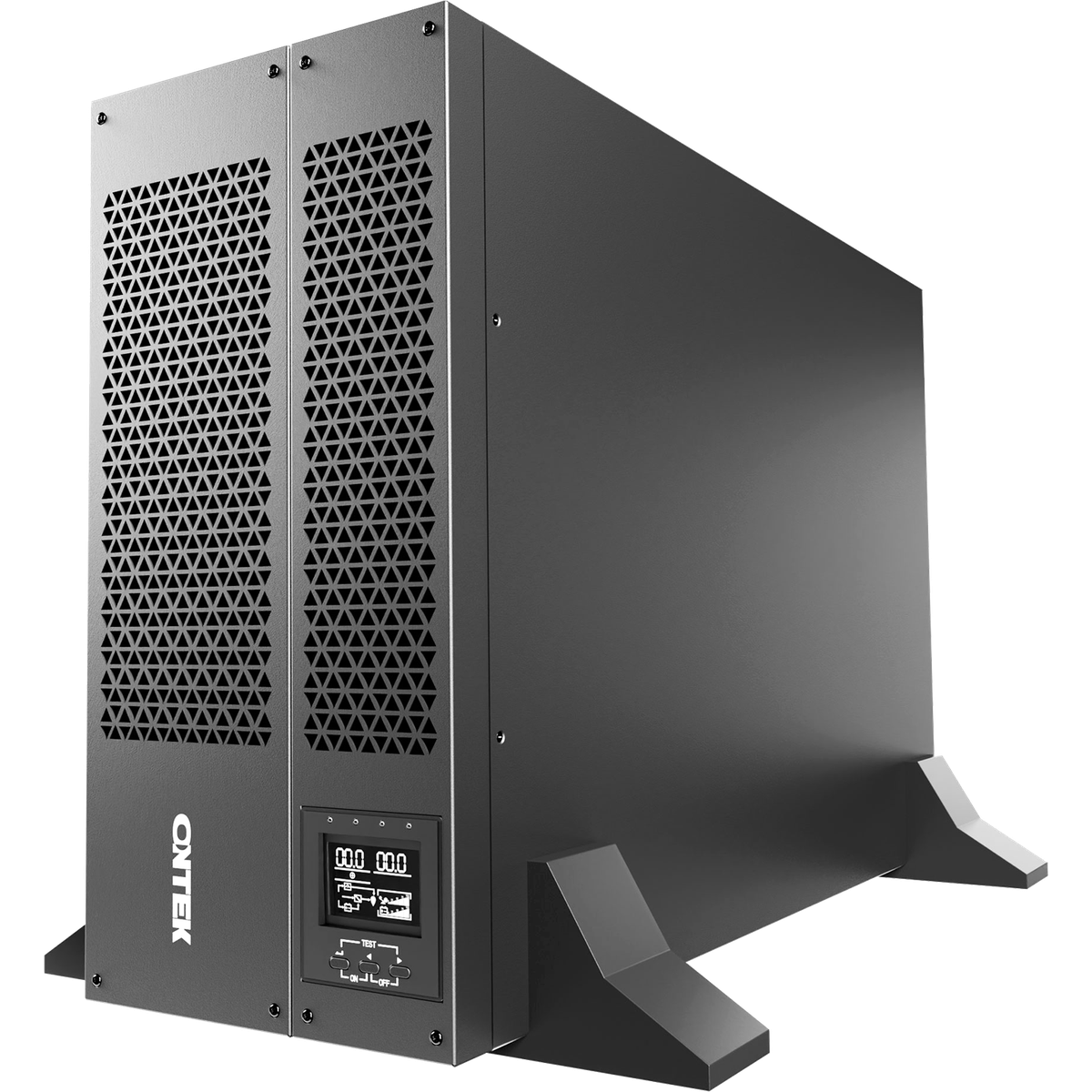 Источник бесперебойного питания/ ONTEK SM RT 10 (SB) PL, 10 кВА/10 кВт (PF=1) с внутренними аккумуляторными батареями 20шт/9Ач, выходными клеммами и выходными розетками 8шт х С13, 4шт х С19, с выключателем сервисного байпаса и выходным выключателем, зарядное устройство 1-12А, с возможностью подключения дополнительных батарейных блоков, с платой параллельной работы