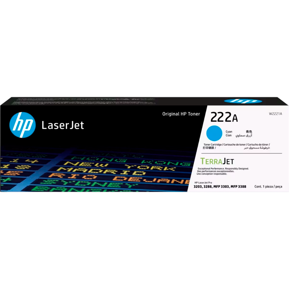 W2221A - Картридж HP 222A Cyan Original LaserJet Toner Cartridge для HP Color LaserJet Pro 3303