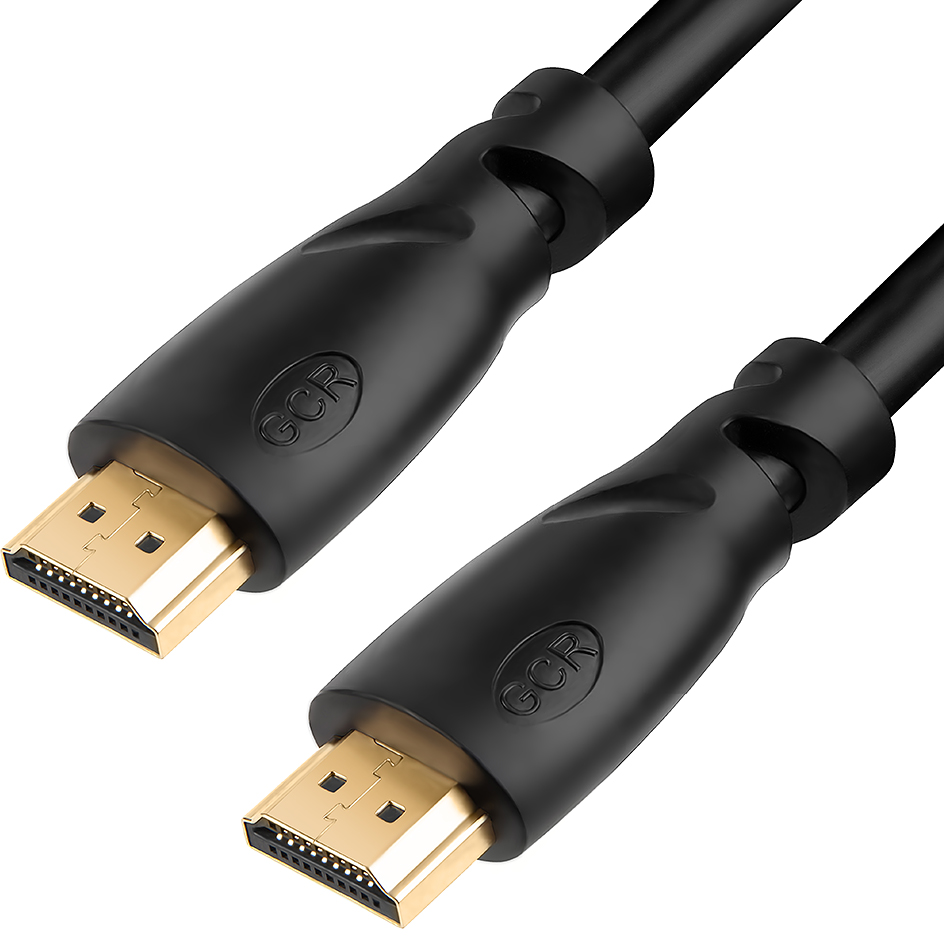 GCR PRO Кабель 0.3m HDMI 2.0, Ultra HD, 4K 60Hz / 5K*30Hz, HDR 4:4:4, 3D, AUDIO, 18.0 Гбит/с, медь, черный, 2 X экран