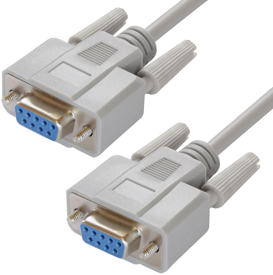 GCR PRO Кабель Premium 1.8m серый RS-232 DB9 F/DB9 F, 30AWG, экран