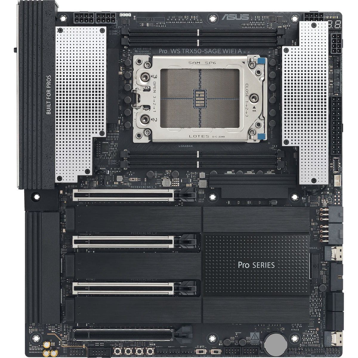 ASUS PRO WS TRX50-SAGE WIFI A, AMD TRX50, 4*DDR5, 4*SATA, 3*M.2, 2 x SlimSAS, 6*USB 3.2, 1*USB 2.0,Type-C, DP, 4*PCIx16, CEB; 90MB1LE0-M0EAY0