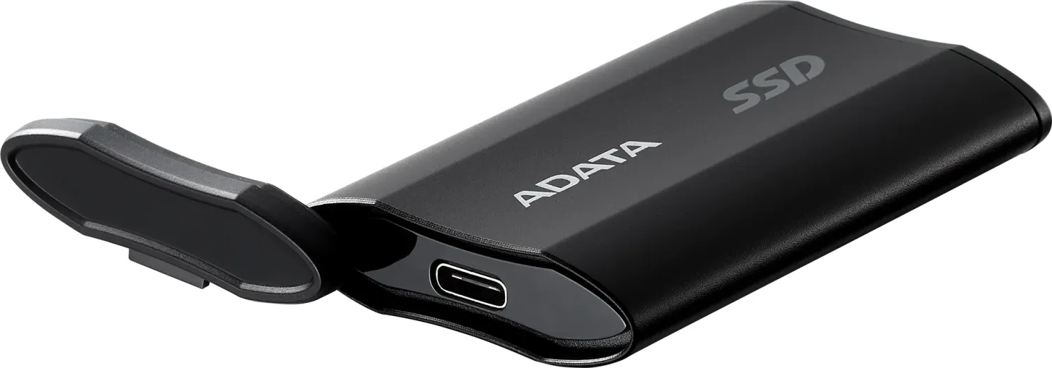 Твердотельный накопитель/ ADATA External SSD SD810, 2000GB, Type-C, USB 3.2 Gen2х2, up to R/W 2000/2000 MB/s, 72.7x44x12.2mm, Black (5 лет)