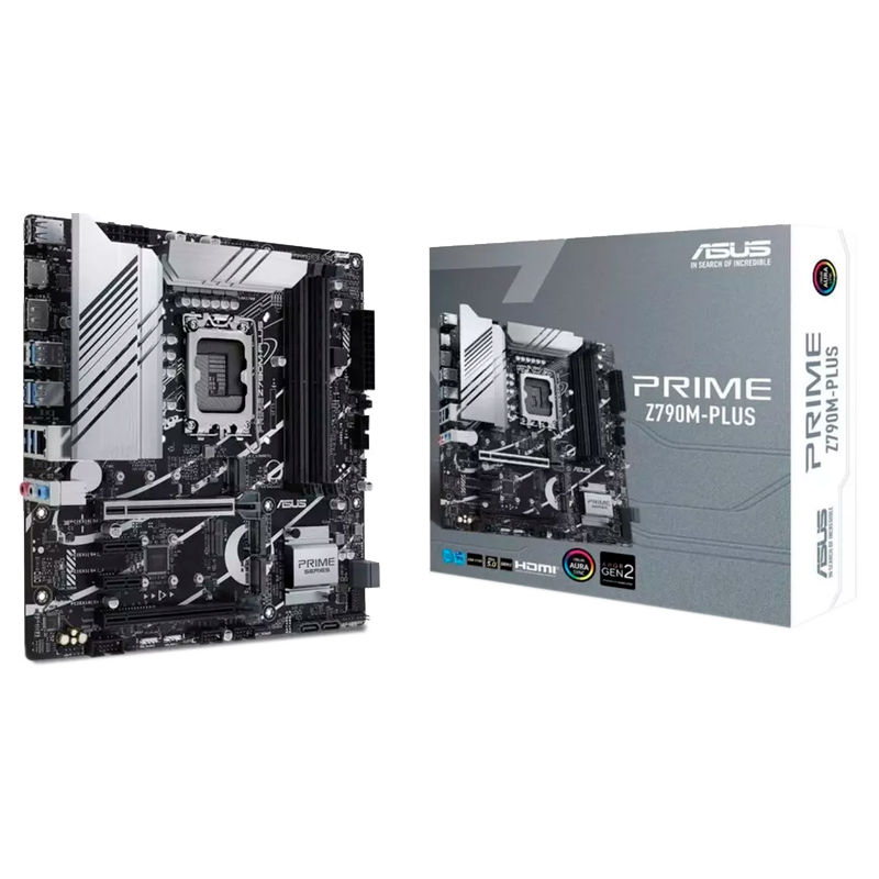 Материнская плата ASUS PRIME Z790M-PLUS LGA1700 mATX 4xDDR5 2xPCIEx16 2xPCIEx1 3xM.2 USB-C DP HDMI GLAN