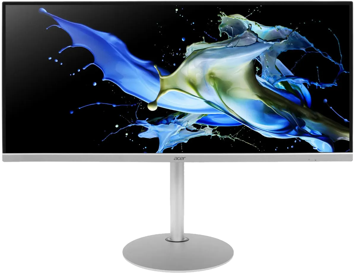 Монитор/ ACER CB342CUsemiphuzx 34'', ZeroFrame, Silver, 21:9, IPS, 3440x1440, 1 / 4ms, 400cd, 75Hz, 1xHDMI(2.0) + 1xDP(1.2) + 1xType-C(65W) + RJ45 + Audio out + USB 3.0x2+USB-B (2up 2down), Speakers 3Wx2, sync FreeSync, HDR 400, H.Adj. 150