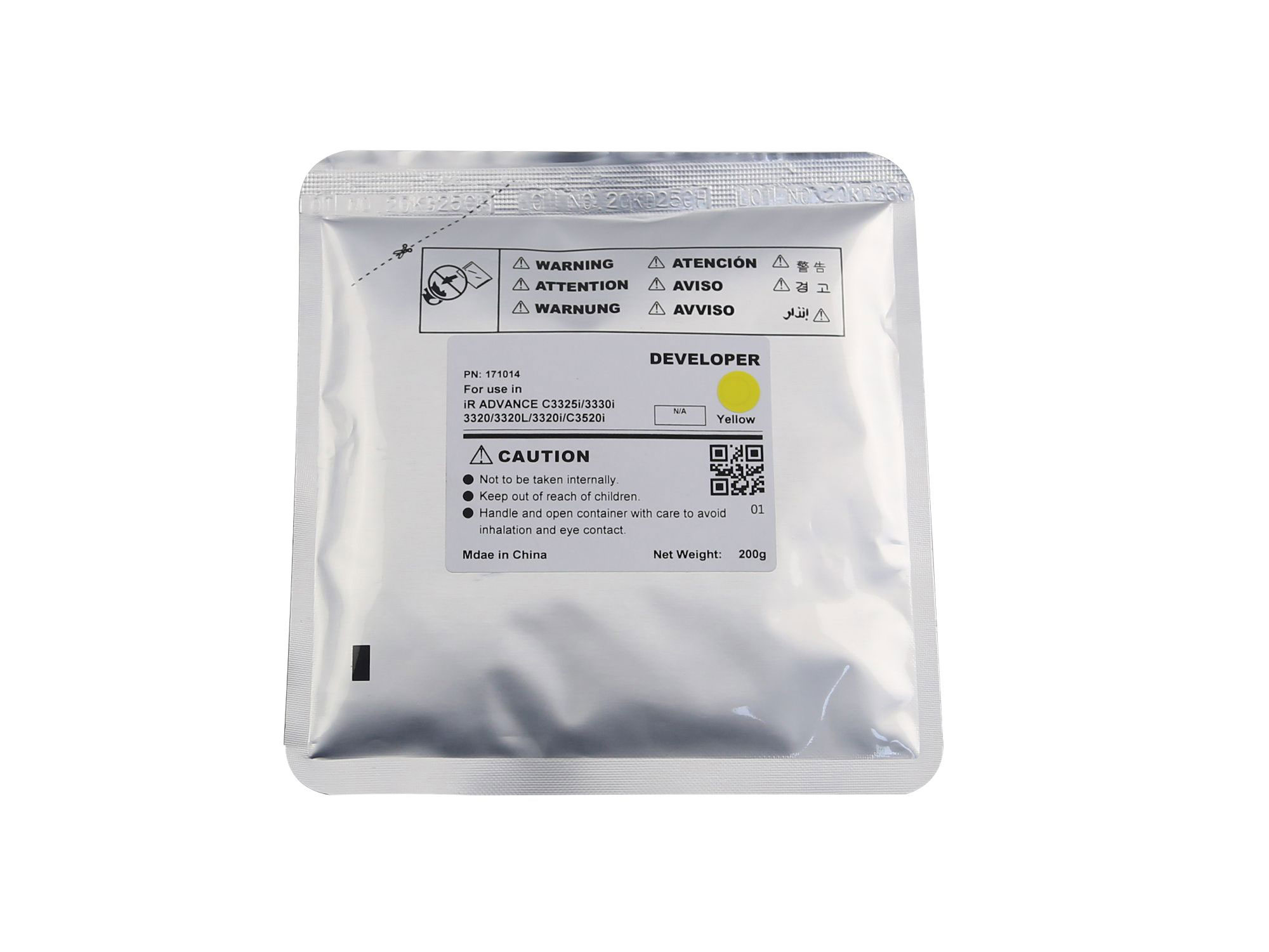 Тонеры и девелоперы Девелопер для CANON iR ADVANCE C3320/3325i/3330/3525i/3530i (CET) Yellow, 200г, 240000 стр., CET171014