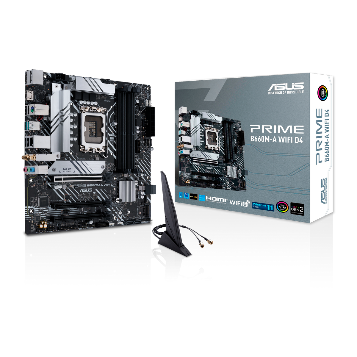 Материнская плата ASUS PRIME B660M-A WIFI D4 LGA1700 mATX 4xDDR4 3xPCIEx16 2xM.2 DP 2xHDMI GLAN Wi-Fi 6 (90MB1AE0-M1EAY0)