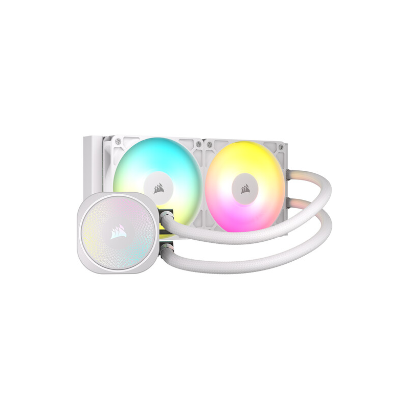 Система жидкостного охлаждения/ Water Cooling System Corsair NAUTILUS 240 ARGB (240mm, White, ARGB/ Fans: 2x120mm, 74.37CFM, 34dBA, 2100RPM/ S: 1851, 1700, AM5, AM4)