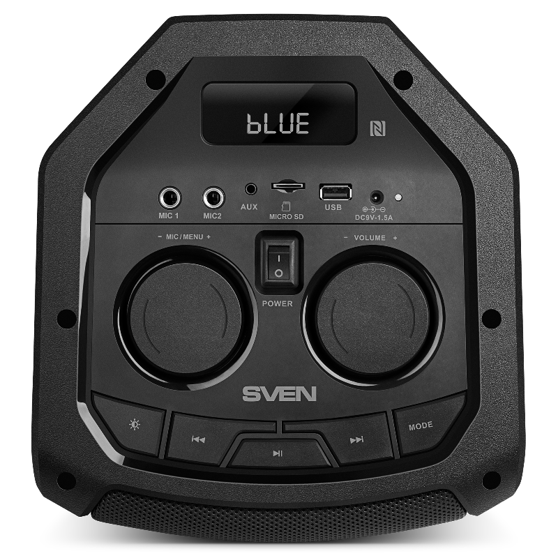 АС SVEN PS-710, черный, акустическая система (100 Вт, TWS, Bluetooth, FM, USB, microSD, LED-дисплей, 4400мА*ч)