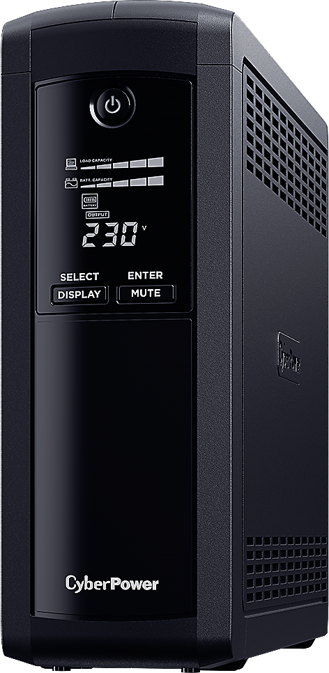 ИБП Cyberpower - Value PRO 1200 ВА/720 Вт, Line-Interactive, in (230V 1xIEC-320 C14), 5xSchuko, LCD, Tower, цвет чёрный, VP1200ELCD