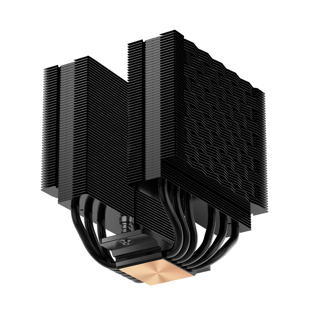Кулер для процессора/ CPU Cooler PCCooler RT620 BK (250W, 4-pin PWM, 157mm, Al/Cu, 6x6mm, 2x120mm, 73.32CFM, 34.9dBA, 2200RPM, S: 1851/1700/1200/115X, AM5/AM4, black)