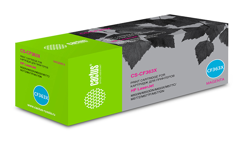 -/ Картридж лазерный Cactus CS-CF363X CF363X пурпурный (9500стр.) для HP CLJ M552dn/M553dn