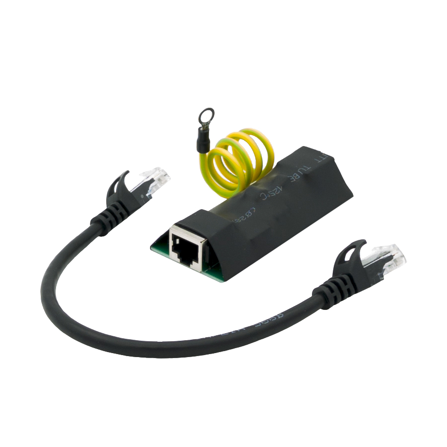 Бескорпусное устройство грозозащиты линий Ethernet + PoE на 1 канал/ Бескорпусное устройство грозозащиты линий Ethernet + PoE на 1 канал (УЗИП). Класс II. Защищает PoE оборудование, подключенное к линиям Ethernet от наведенного напряжения высоких энергий. Скорость передачи данных: 10/100/1000 Мбит/c. Стандарты PoE: IEEE802.3 af/at/bt до 90W. Защищаемые контакты: 1-8. Номинальное рабочее напряжение Un - 48V DC. Максимальное рабочее напряжение Um - 58V DC. Номинальный ток разряда  In - до 5kA. Мак