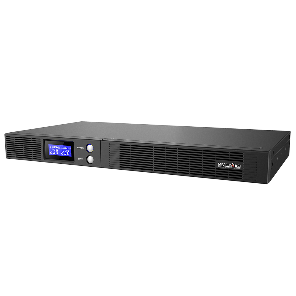 Импульс ИБП СЛИМ 1000 {~230В, 1000ВА/600Вт, LCD, RS-232, USB, SNMPSlot, EPO, 6В/7Ач*4, IEC-C13x4} {SL10201}