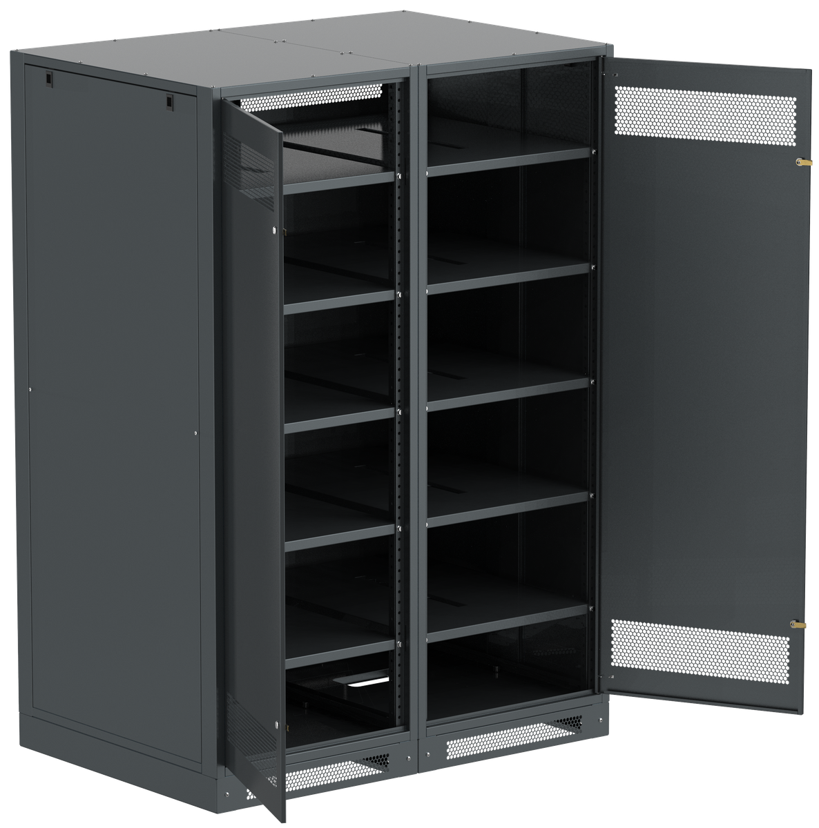 ITK LINEA B Шкаф аккумуляторный (пустой) 2000х1400х950мм двустворчатая металлическая дверь черный