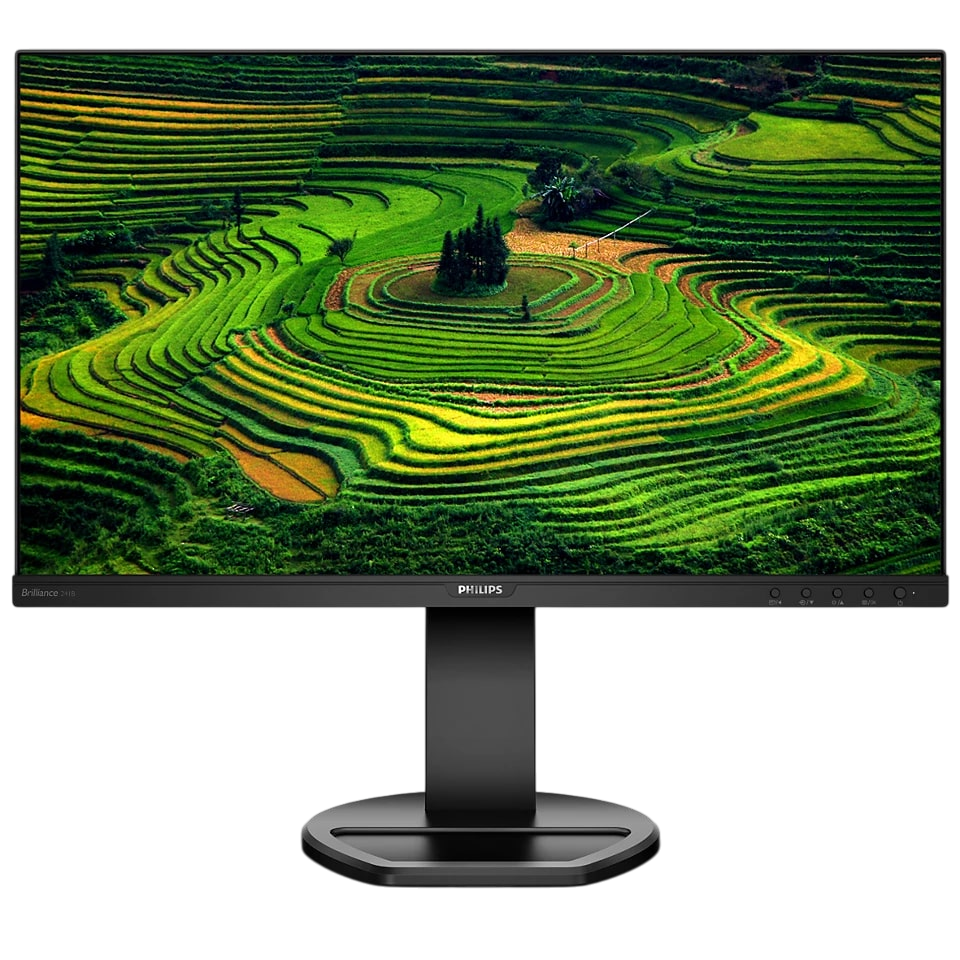 Монитор Philips 241B8QJEB 23,8'', 1920x1080, IPS, 75Hz, 50M:1, 250cd, 5ms, VGA, 2*HDMI 2.0, DP 1.2, 4*USB, Speakers , Height adj 150, pivot, VESA 100, 3Y, Black/ Philips 241B8QJEB 23,8'', 1920x1080, IPS, 75Hz, 50M:1, 250cd, 5ms, VGA, DVI, 2*HDMI 2.0, DP 1.2, 4*USB, Speakers , Height adj 150, pivot, VESA 100, 3Y, Black