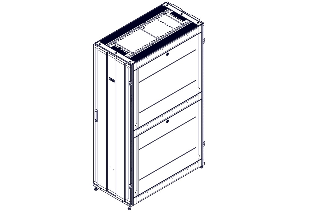 Systeme Electric mounting cabinet, Uniprom series, 42U-600/1200, 4pcs side panels, black