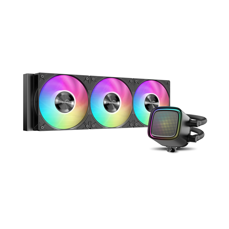 Водяное охлаждение для процессора SAMA Water Cooling System SAMA L50 360BK (320W, 360mm, Black, ARGB/ Fans: 3x120mm, 72.3CFM, 28dBA, 2200RPM/ Pump height 65mm, 30dBA, 3000RPM, Rad thickness 27mm/ S: 1851, 1700, 1200, 115X, AM5, AM4)
