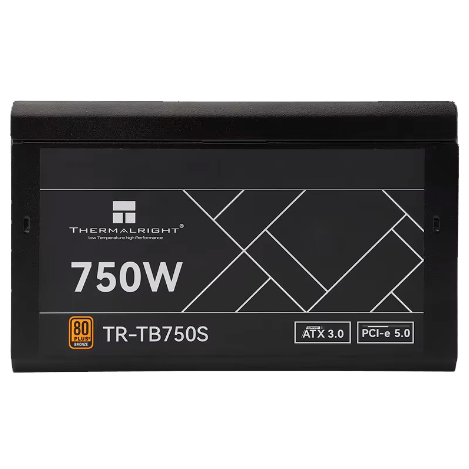 Блок питания 750W/ Power Supply Thermalright, 750W 80+ Bronze (ATX, 3.0, PCIe 5.0, Non-modular, 1x24(20+4)pin 550mm, 1xCPU*2 8(4+4)pin 600+150mm, 1xPCIe*2 8(6+2)pin 500+150mm, 1x12VHPWR PCIe 5.0 12+4pin 600mm, 1xSATA*3+MOLEX4pin*1 400+150+150+150mm, 1xSATA*2+MOLEX4pin*2 400+150+150+150mm, Active, 120x120mm, 150x140x86mm, APFC, )