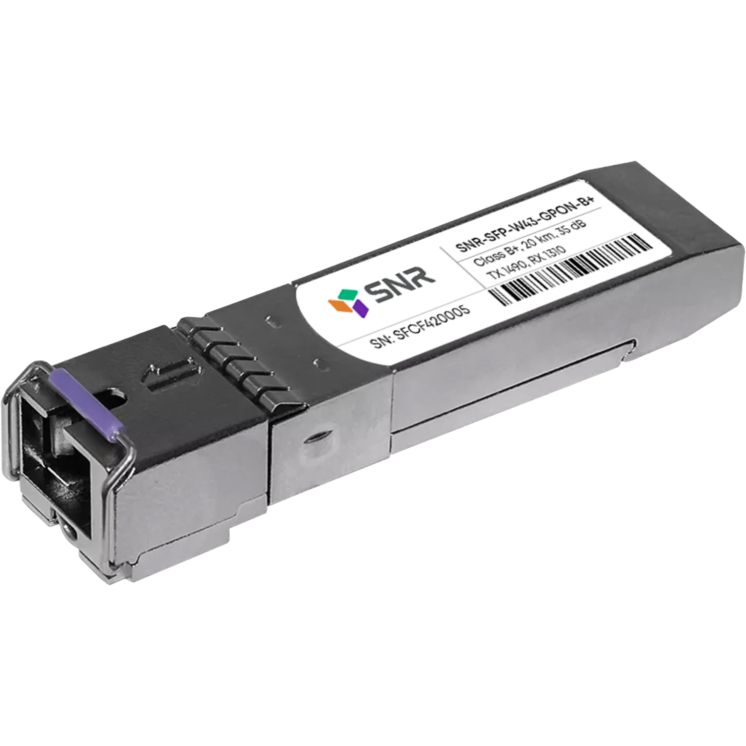 SNR SNR-SFP-W43-GPON-B+ Модуль SFP WDM GPON, дальность до 20км (28dB), Tx/Rx: 1490/1310нм