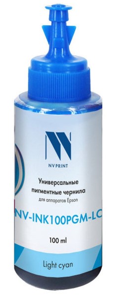 Чернила NVPrint NV-INK100 универсальные Light Cyan пигментные для аппаратов Epson (100мл) Китай