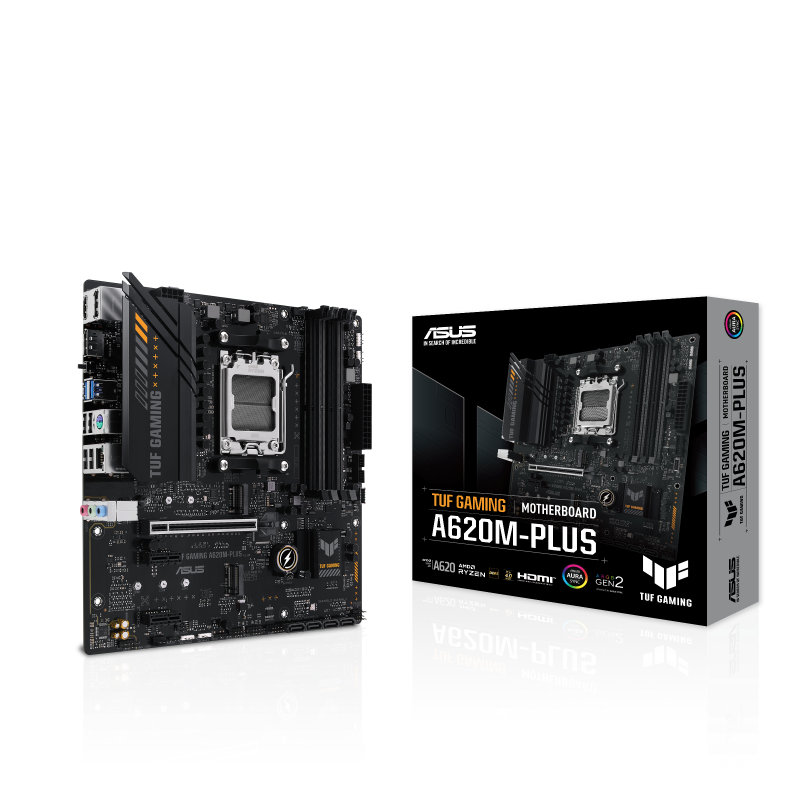 Материнская плата ASUS TUF GAMING A620M-PLUS AM5 mATX 4xDDR5 PCIEx16 2xPCIEx1 2xM.2 2xDP HDMI 2.5GLAN