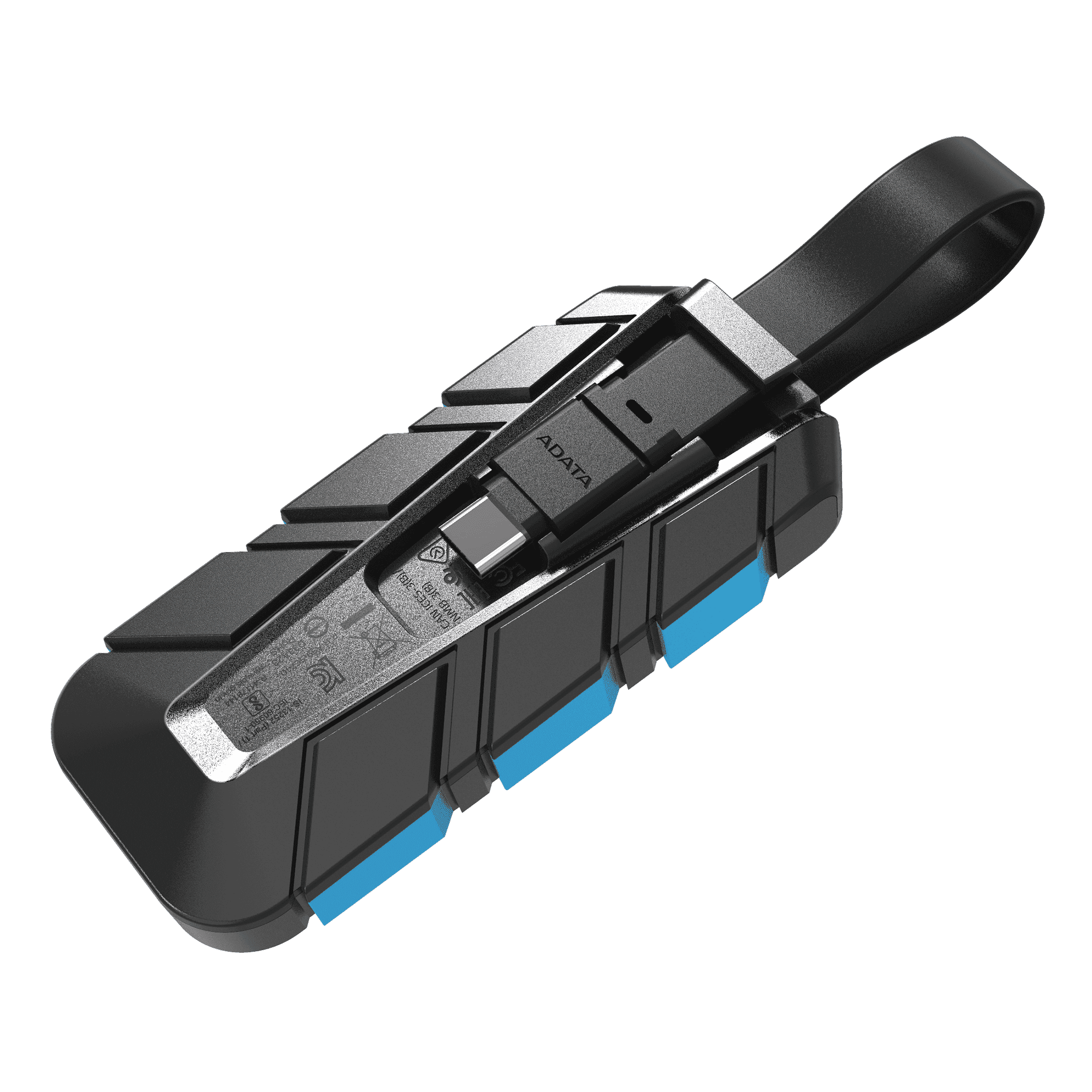 Твердотельный накопитель/ ADATA External SSD SC740, 500GB, Type-C, USB 3.2 Gen2, R/W 1050/1000 MB/s, 121.8x40.5x22.3mm, Blue (5 лет)