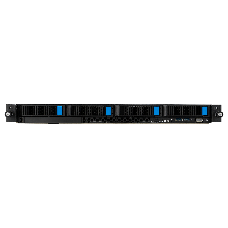 Серверная платформа/ ASUS RS501A-E12-RS4, 1U, 1x  SP5 (LGA 6096) 400W, 24x DIMM DDR5 6400/4800, 4x 3.5'' SATA/SAS, 2x M.2 SATA/NVME x4 22110, 3x PCIe x16+ 1x OCP3.0 x16, 1x 2-port 1GbE Intel I350 LAN, up to 2 single-slot GPU cards, 1+1 1600W