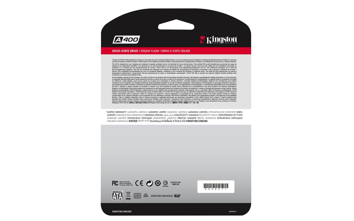 Твердотельный накопитель/ Kingston SSD A400, 480GB, 2.5" 7mm, SATA3, 3D TLC, R/W 500/450MB/s, TBW 160, DWPD 0.3 (36 мес)