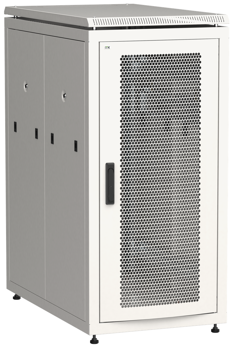 ITK LINEA N Шкаф напольный сетевой 19" 24U 800х1000мм перфорированная передняя дверь задняя перфорированная серый