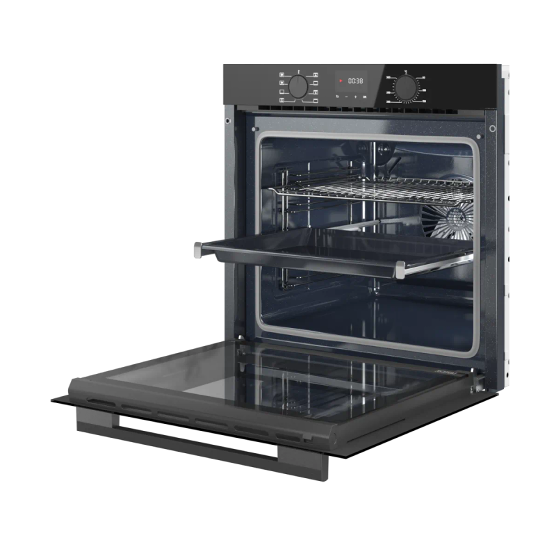 Духовой шкаф Kuppersberg/ KITCHEN RETAIL / Духовой шкаф Kuppersberg, High-Tech, 85 л, поворотное управление/сенсорный дисплей, утапливаемые ручки, LED дисплей, таймер, 8 режимов, макс. температура 300 градусов, телескопические направляющие (на 1 уровень), доводчик двери, цвет черный, цвет фурнитуры черный