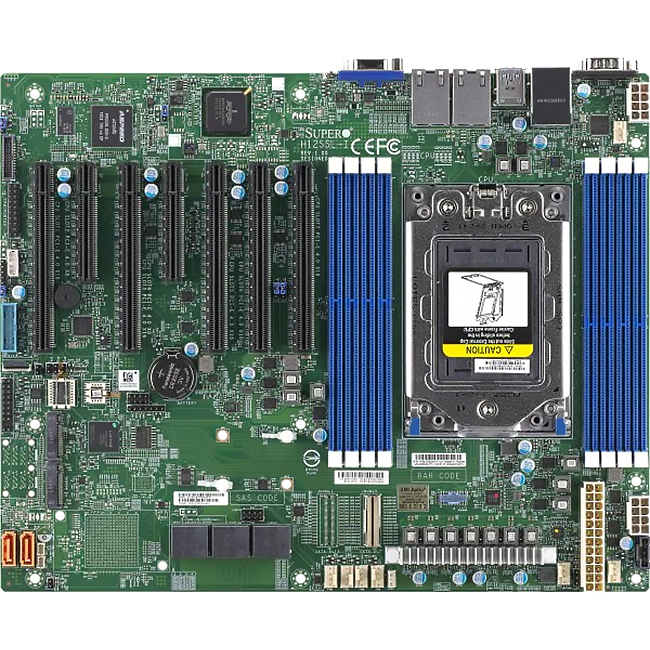 Системная плата/ MB Supermicro  H12SSL-I, ATX,  1xSP3 7003/7002 EPYC, 8 DIMM DDR4 R ECC, AST2500 ,5 PCI-E 4.0 x16 + 2 PCI-E 4.0 x8, 2 M.2 pcie 4.0 NVMEx4 2280/110