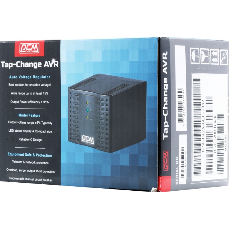 Стабилизатор напряжения/ Powercom TCA-1200 Black Tap-Change, 600W