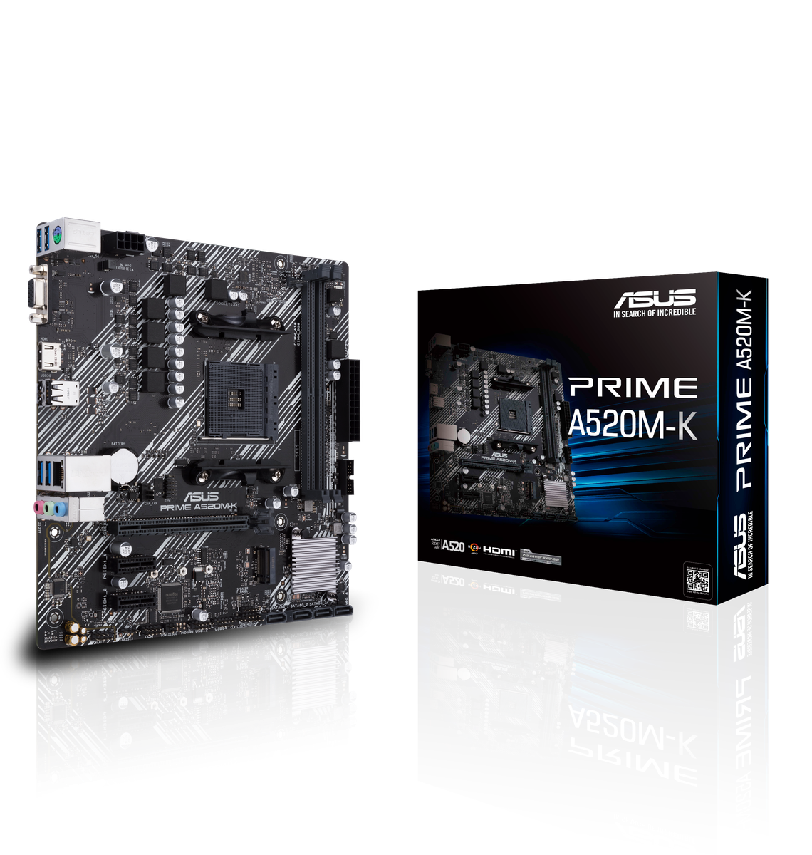 (Из ремонта, рабочий, гарантия 14 дней) Материнская плата ASUS PRIME A520M-K, AM4, AMD A520, 2xDDR4, 4xSATA, 1xM.2, 1xPCIe 3.0 x16, 1xPCIe x1, 1xHDMI, 1xVGA, 1x 1Gb LAN, 2xUSB-A 2.0, 4xUSB-A 3.2 Gen 1, 3x3.5 мм, 7.1, mATX