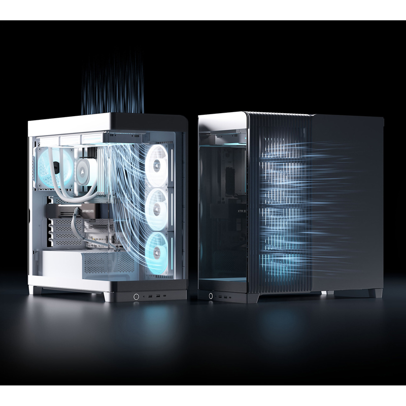 Корпус без блока питания/ Case Corsair Frame 4500X LX-R RGB iCUE LINK, Midi-Tower, TG, 3x120mm ARGB reverse fans, 2xUSB-A 3.2, 1xUSB 3.2 Type-C, E-ATX, ATX, mATX, mITX White
